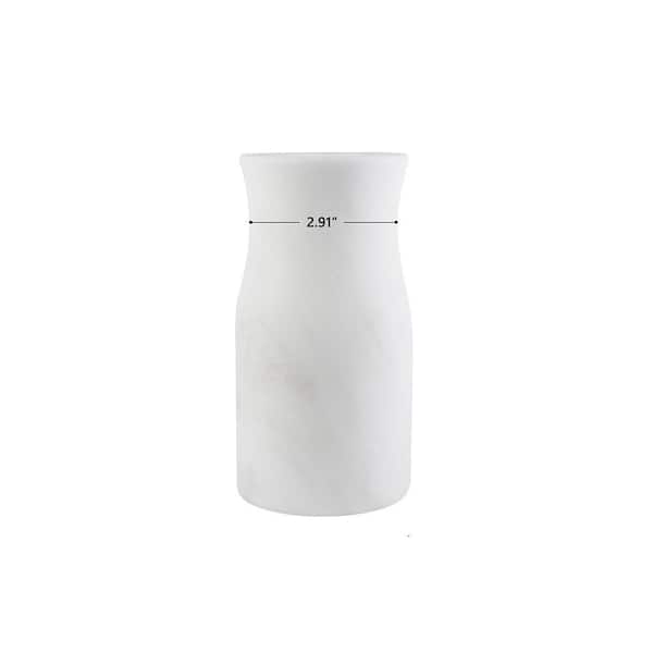 White Marble Vase for Flowers, 8.66 in. Modern Frosted Flower Vase