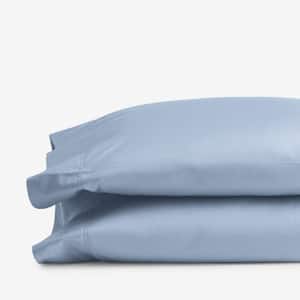 Misty Blue Solid 300-Thread Count Rayon Made From Bamboo Cotton Sateen Standard Pillowcase (Set of 2)