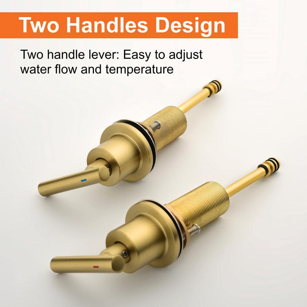 Brushed Gold 8 in. Widespread Double-Handle Bathroom Faucet