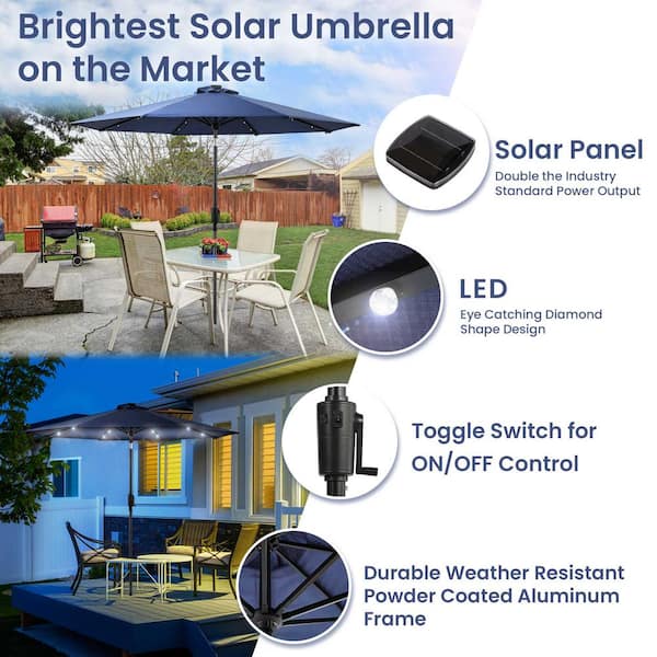 9 ft patio umbrella target 9FT Market Patio Table Umbrella, 8 Sturdy Ribs, Push Button Tilt & Crank  for Pool, Lawn & Yard