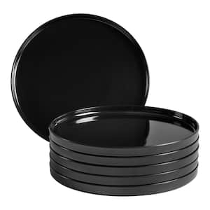 Trenblay Melamine Salad Plates in Charcoal Black (Set of 6)