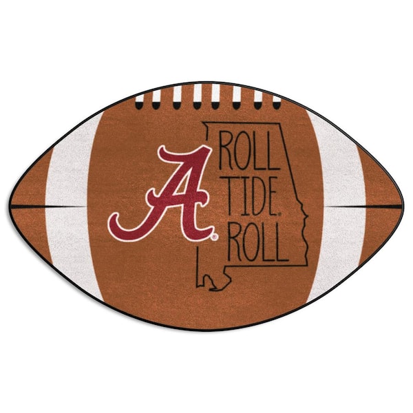 FANMATS Alabama Crimson Tide Brown 1.5 ft. x 2.5 ft. Southern Style Football Area Rug