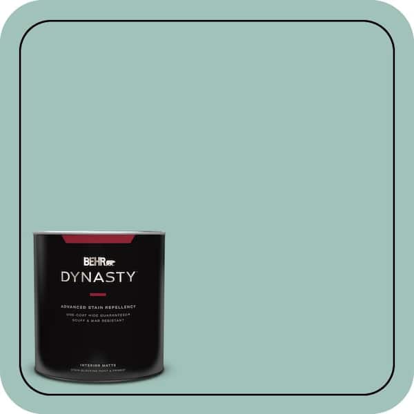 BEHR DYNASTY 1 Qt. #MQ6-36 Cascade Green One-Coat Hide Matte Interior Stain-Blocking Paint & Primer