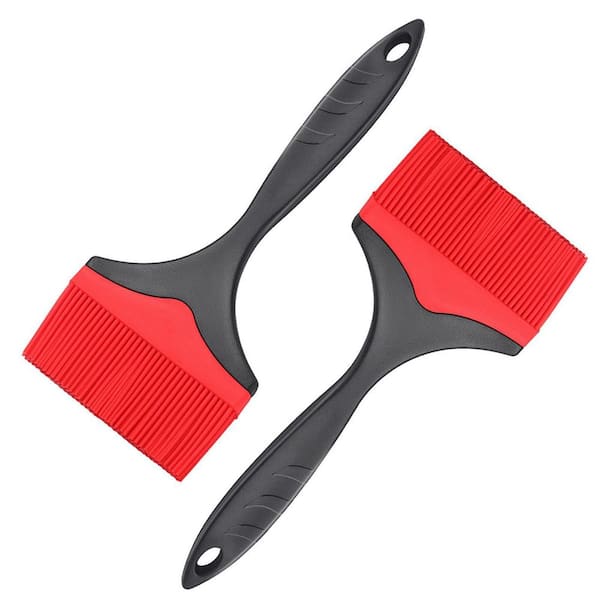 Red Silicone Heat Resistant Basting Pastry Brush for Grilling Cooking Baking BBQ Oil Butter Sauce 2 Pack
