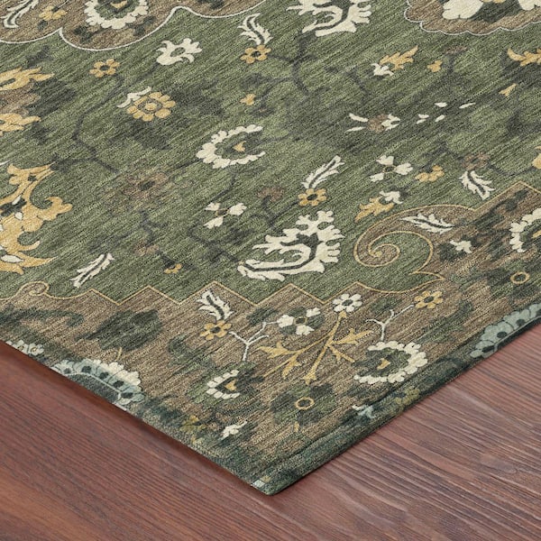 Chantille Machine Washable Indoor/Outdoor Abstract ACN2463 Brown 2 ft. x 7 ft. Runner Rug