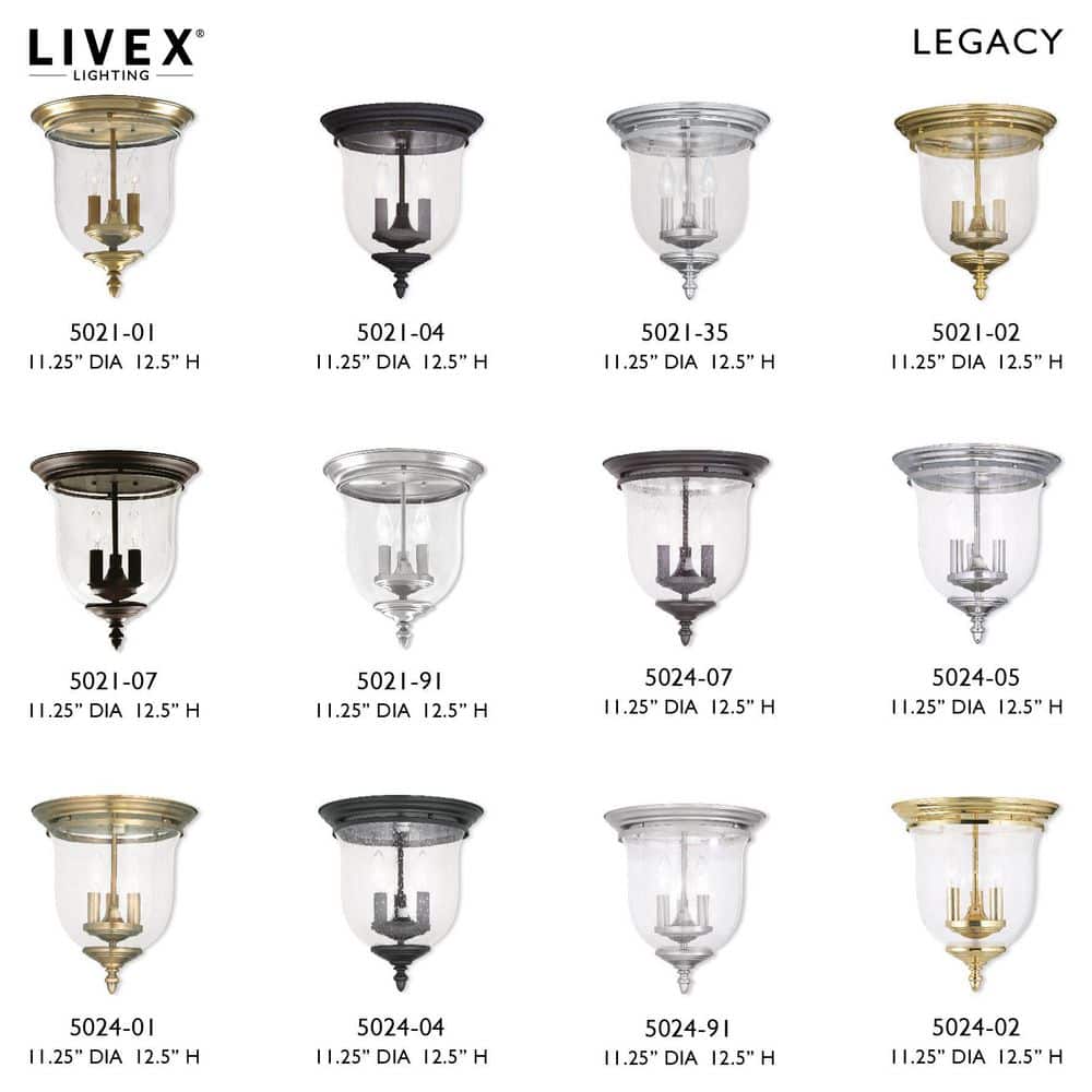 Bronze Legacy 3-Light Seeded Glass Jar Indoor/Outdoor Flush Mount