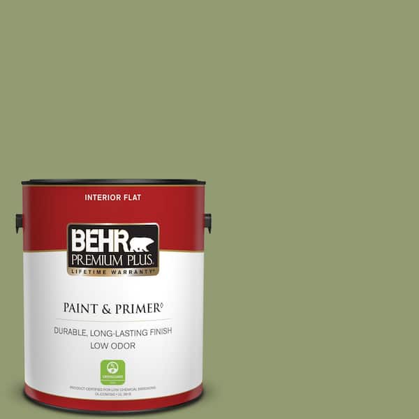 BEHR PREMIUM PLUS 1 gal. #PPU11-04 Alamosa Green Flat Low Odor Interior Paint & Primer
