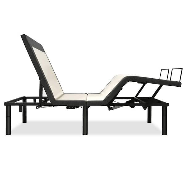 38 in. W Black Twin XL Size Adjustable Bed Base Electric Bed Frame with Massage Modes Platform Bed