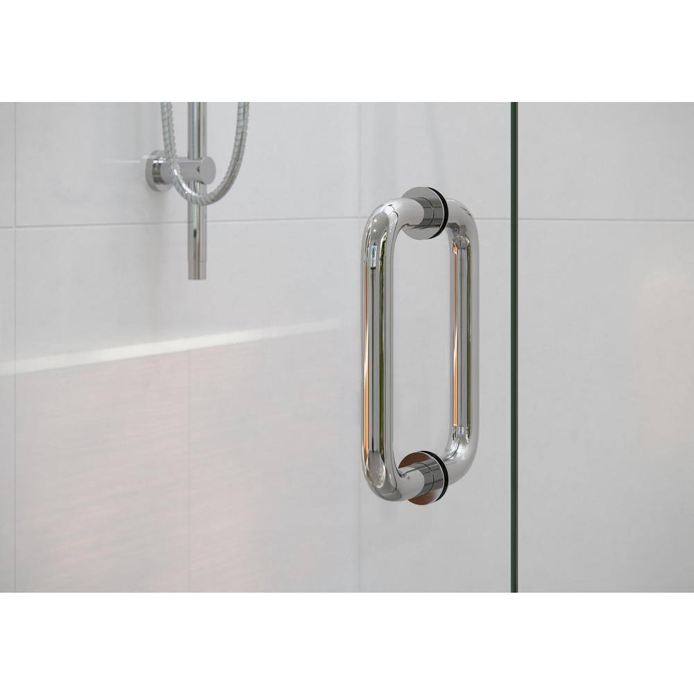 Illume 45.25 in. x 78 in. Frameless Chrome Clear Glass Shower Enclosure
