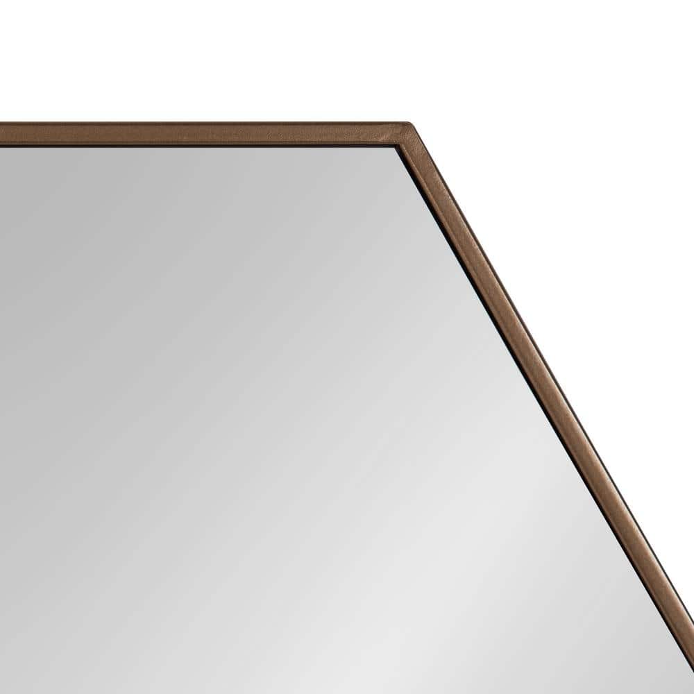 Geometric Bronze Hexagon Full Length Wall Mirror 31"x22"