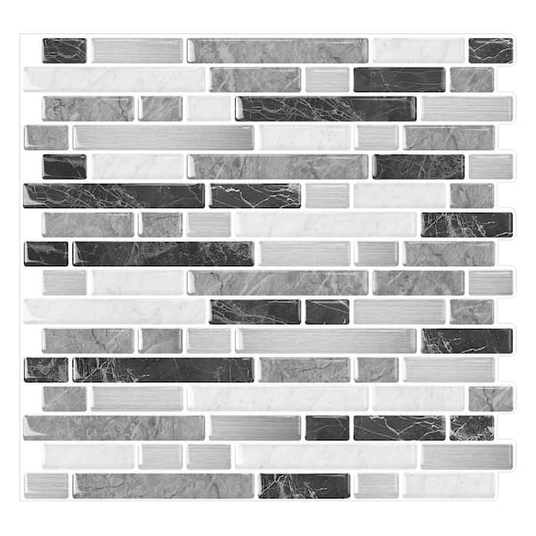 Yipscazo Vinyl Collection Gray Stone 10 in. x 10 in. Vinyl Peel and Stick Tile (6.9 sq. ft./10-Sheets)
