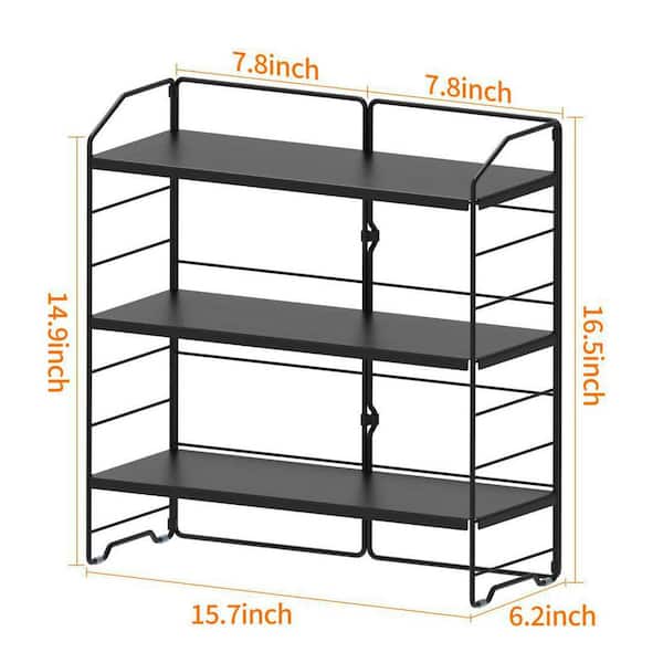 Dracelo 12.6 in. W x 6.1 in. D x 12.2 in. H Black 2 Tier Bathroom Over The  Toilet Storage Shelf with Wall Mounting Design B0992MZZWL - The Home Depot