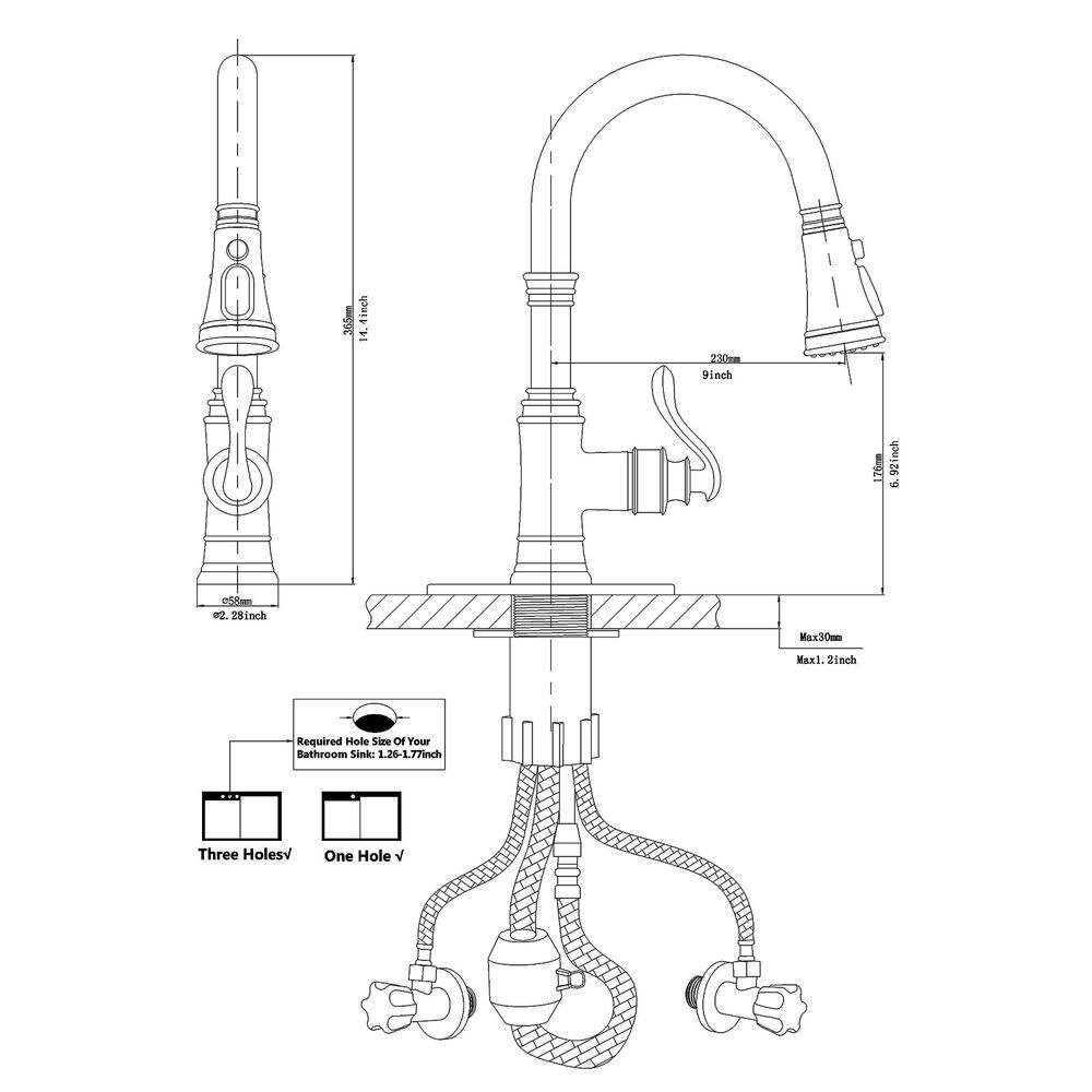 Brushed Nickel High-Arc Kitchen Faucet with Pull-Out Spray