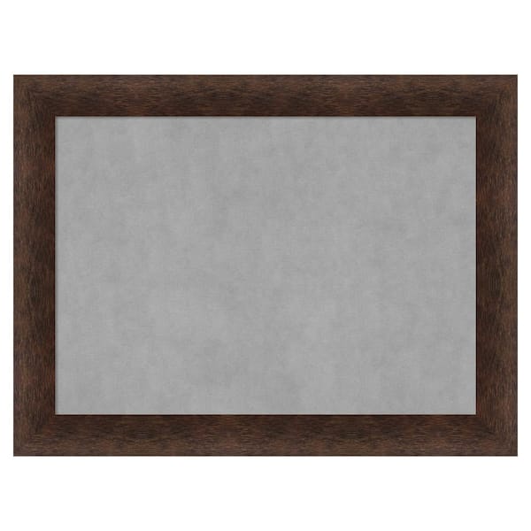 Amanti Art Warm Walnut 33 in. x 25 in Magnetic Board, Memo Board