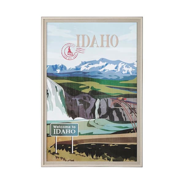 Idaho Go Poster 1 Brown Frame Paper Print Framed Art 61.5 in x 41.5 in.