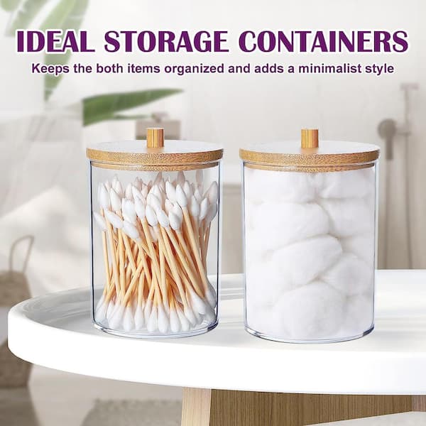 8oz Bathroom Accessories Storage Jars, Q-tip Container, Bathroom