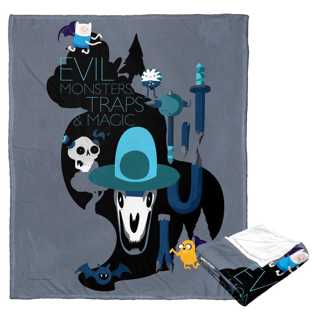 THE NORTHWEST GROUP Adventure Time Silk Touch Throw Blanket Monsters Traps and Magic