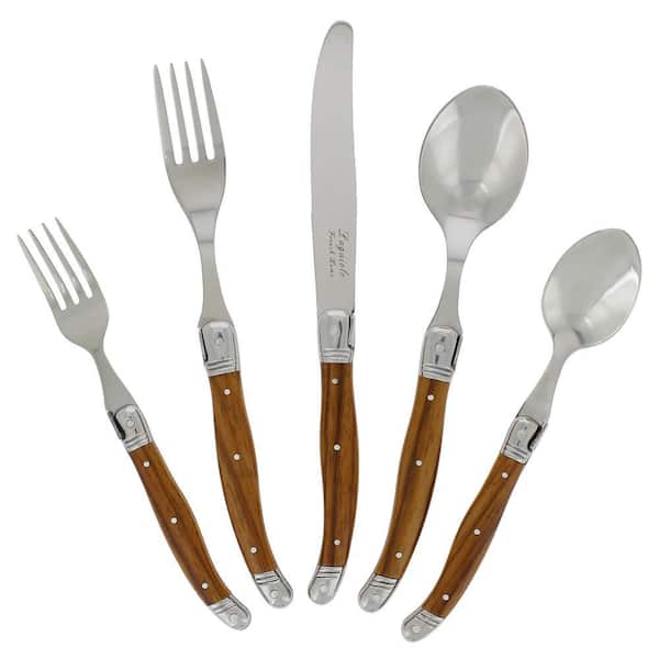 Laguiole 20-Piece Stainless Steel/Wood Grain Flatware Set (Service for 4)