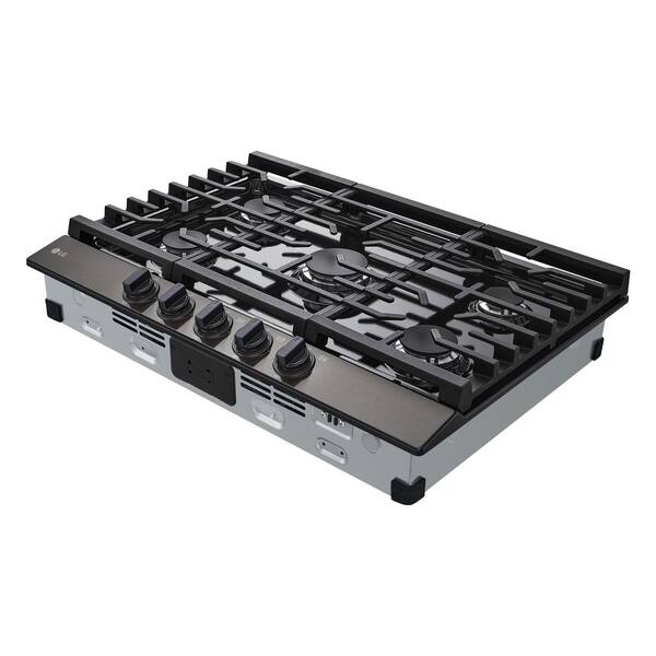 LG 30 in. Gas Cooktop in Stainless Steel with 5 Burners with EasyClean  CBGJ3023S - The Home Depot