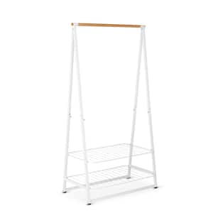 White Steel Garment Clothes Rack 39.2 in. W x 74.8 in. H