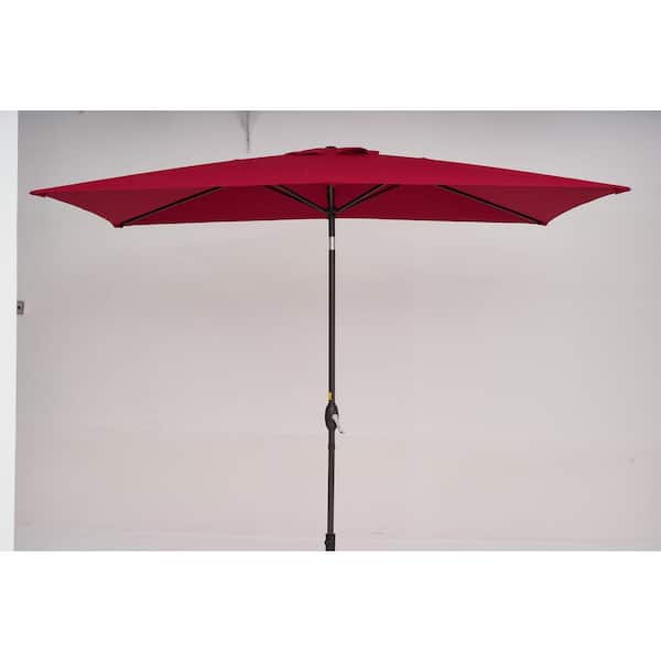 Unbranded 10 ft. Market Patio Umbrella in Red Middle