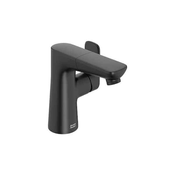 American Standard Aspirations Single Handle Pull Out Deck Mount Bathroom Faucet with Drain in Matte Black
