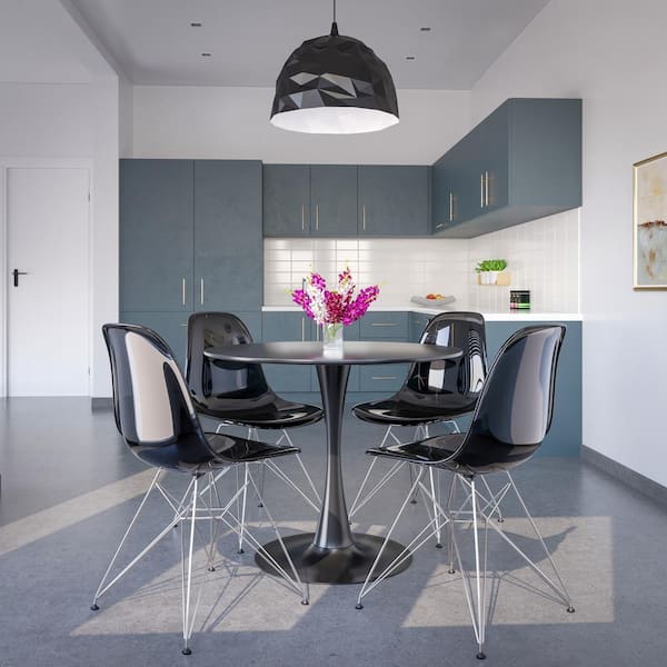 Leisuremod Cresco Modern Plastic Molded Dining Side Chair With