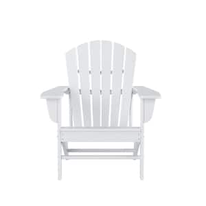 Traditional Curve back White Plastic Outdoor Patio Adirondack Chair Set of 1