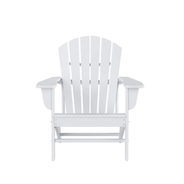 Zeus & Ruta Traditional Curve back White Plastic Outdoor Patio Adirondack Chair Set of 1