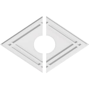 24 in. W x 16 in. H x 5 in. ID x 1 in. P Diamond Architectural Grade PVC Contemporary Ceiling Medallion (2-Piece)