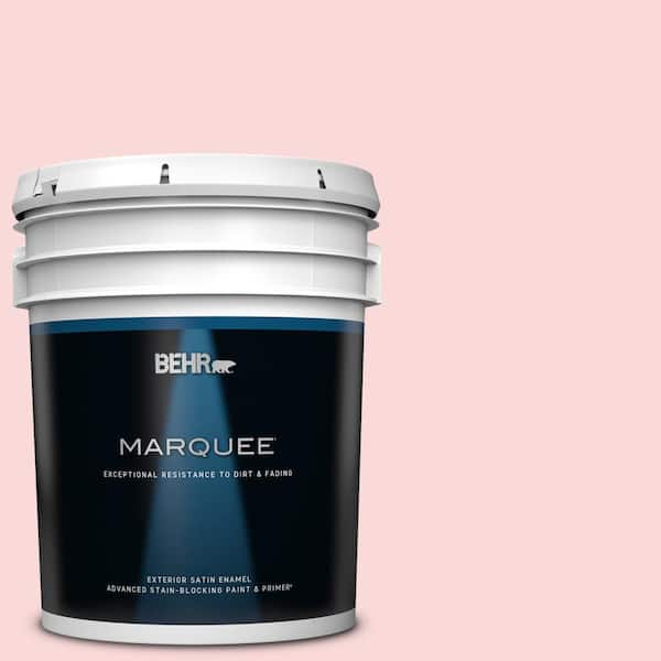 BEHR MARQUEE 5 gal. #140A-2 Coy Pink Satin Enamel Exterior Paint & Primer