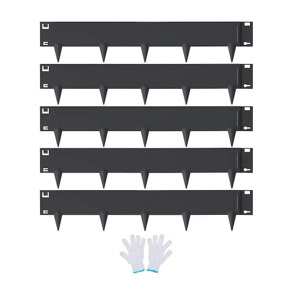 Misopily 39 in. L x 4 in. H x 0.06 W Black Galvanized Steel Bendable Landscape Edging Borders for Yard, Garden, Lawn (5-Pack)