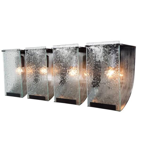 Varaluz Rain 4-Light Rainy Night Bath Vanity Light with Recycled Hand-Pressed Glass