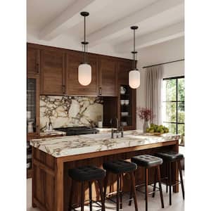 Alisse Collection 1-Light Matte Black New Traditional Pendant Light