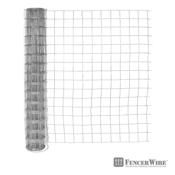 Fencer Wire 4 ft. x 100 ft. 16-Gauge Galvanized Welded Wire Fence, 4 in. x 4 in. Big Opening for Vegetables, Garden Fruits & Animals