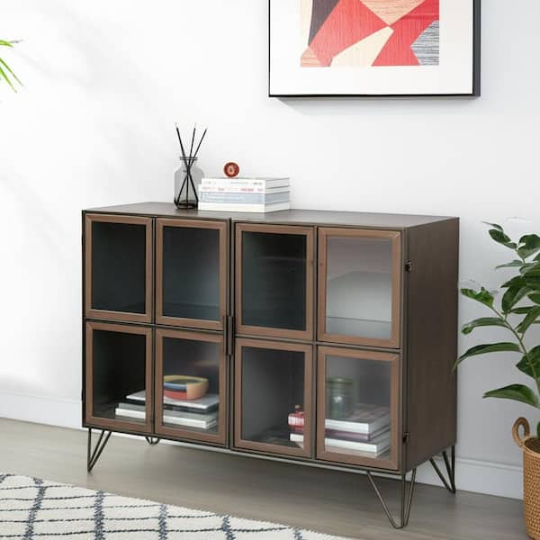 HomeRoots Brown Bottle 36 in. W Bar Cabinets with HDF 2000611063 - The ...