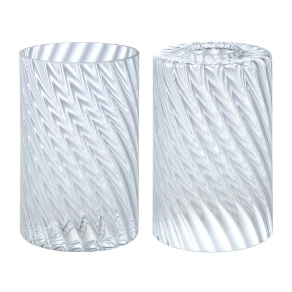 6.5 in. Clear Swirl Glass Cylindrical Pendant Shade with 1.69 in. Neckless Fitter