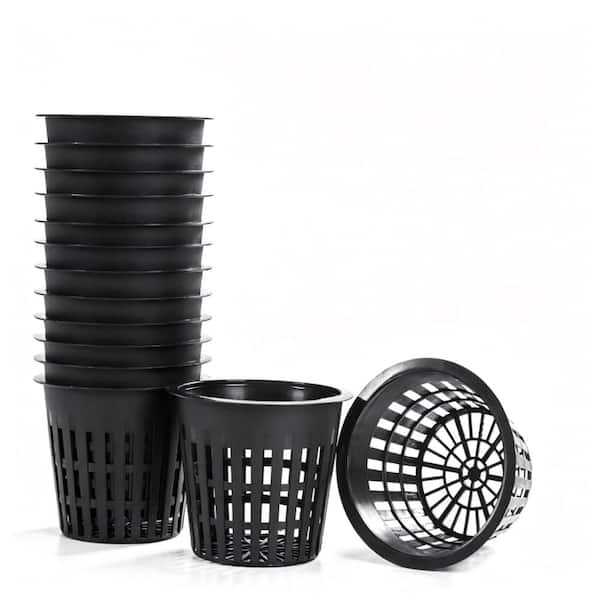 3 in Net Pots Self Watering Hydroponic Insert Black 12 Pack