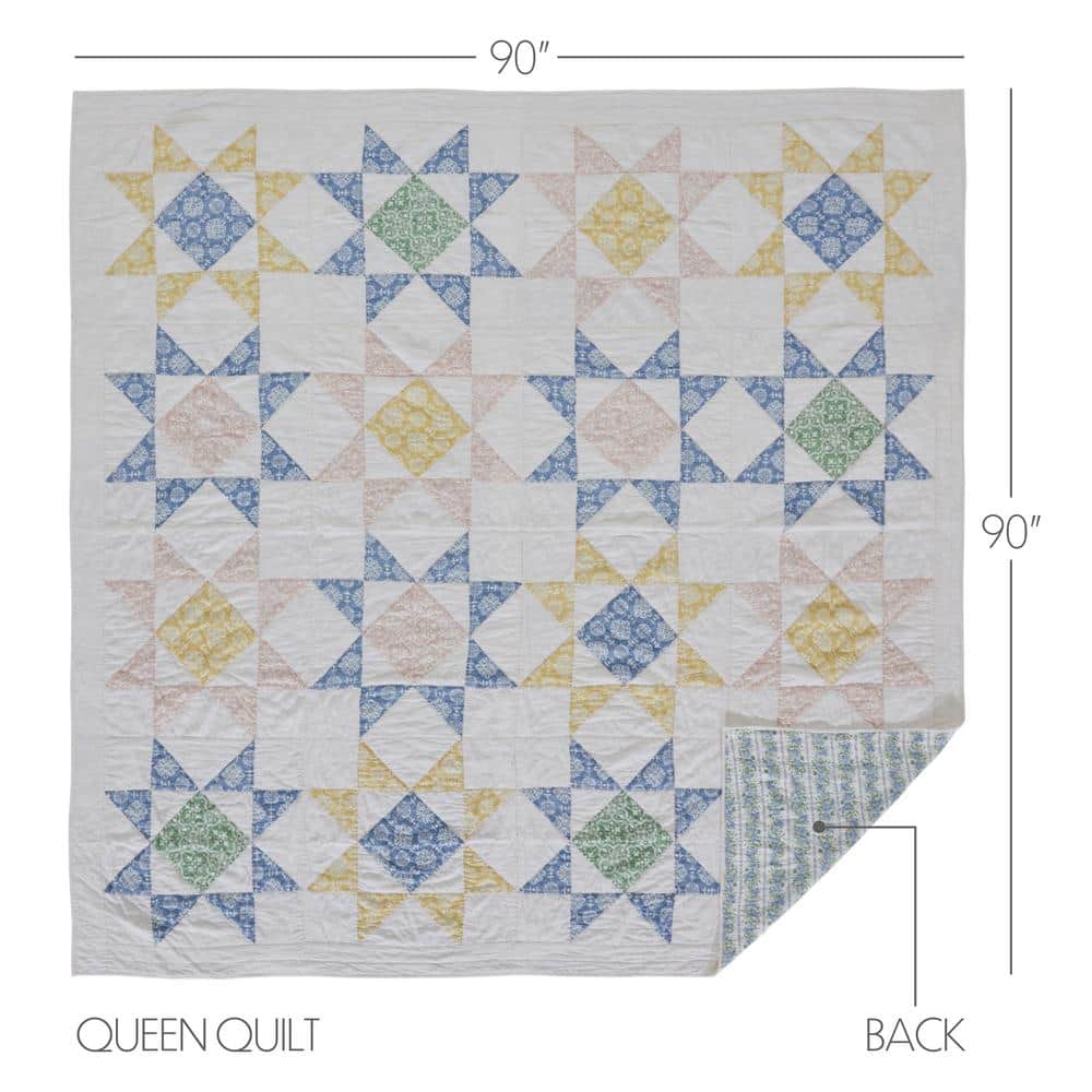 King Blue Cotton Reversible Patchwork Quilt