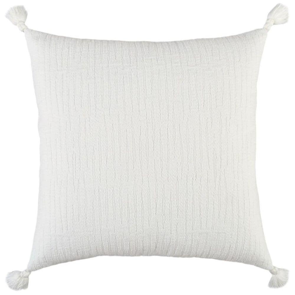 White Solid Polyester 20 in. x 20 in. Throw Pillow price history on PriceWatchPro