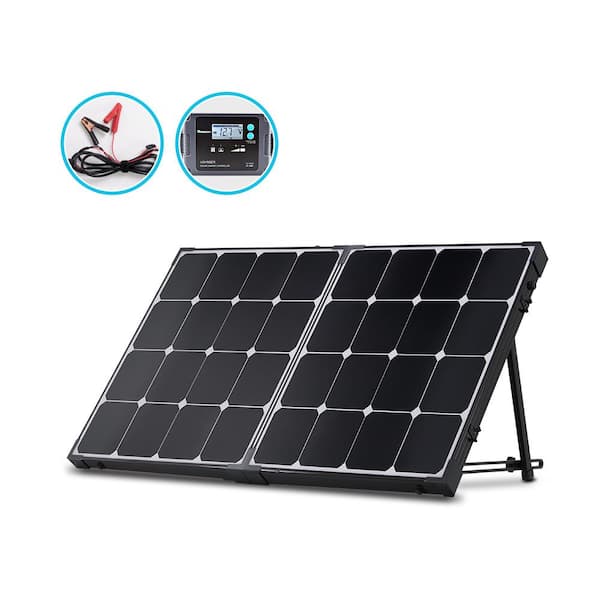 Renogy 100-Watt Eclipse Monocrystalline Portable Suitcase Off-Grid Solar Power Kit with Voyager Waterproof Charge Controller