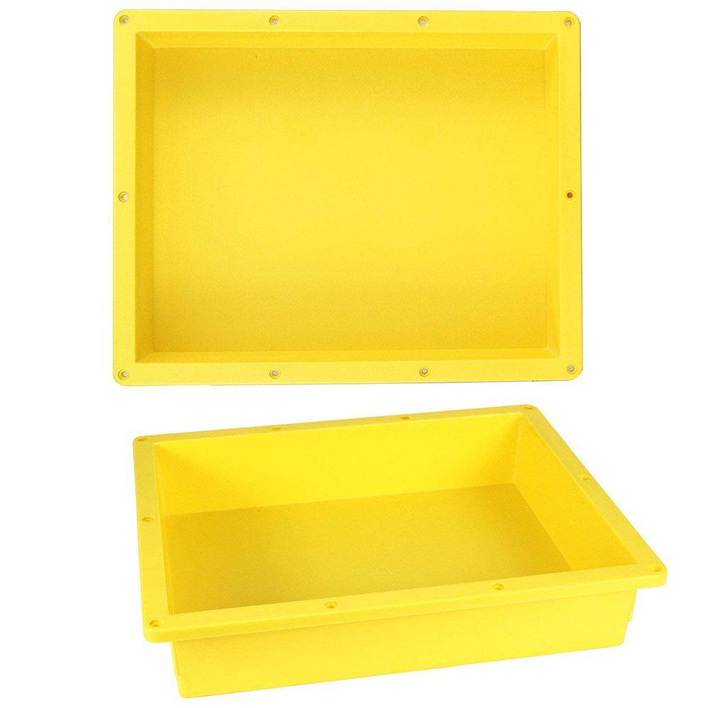 Yellow Plastic Freestanding Shower Niche with Single Shelf