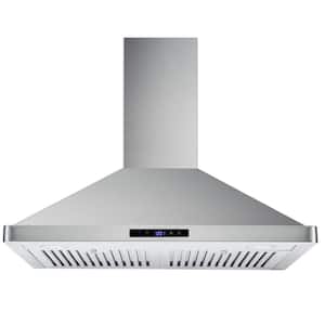 30 in. Ducted Range Hood 700CFM Wall Mount Stainless Steel Touch Control 3-speed Stove Vent with Light-Silver