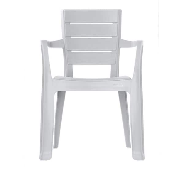 Rimax Gray Plastic Indoor and Outdoor Patio Dining Chairs (4-Pack)