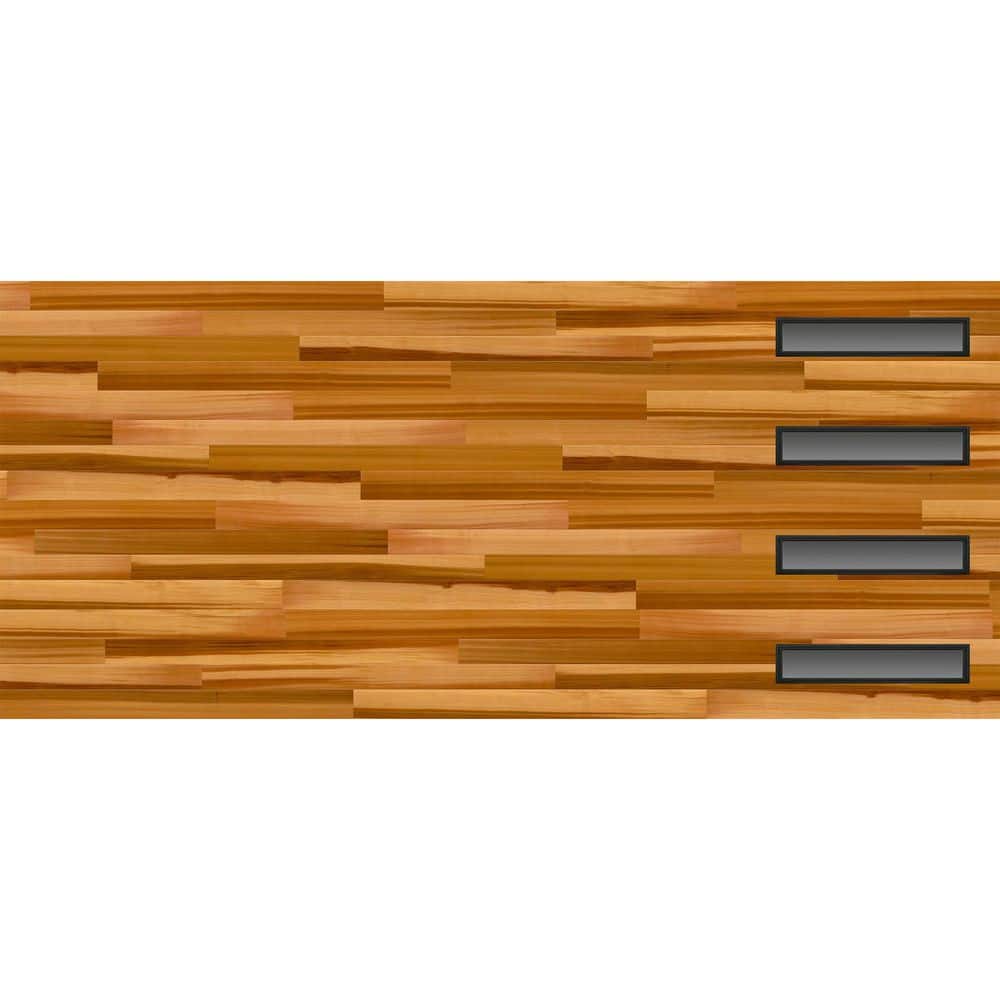 Modern Steel 16 ft. x 7 ft. 18.4 R-Value Insulated Wood Look Plank Cedar Garage Door with Slim Windows