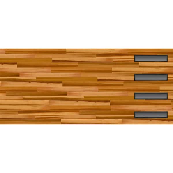 Modern Steel 16 ft. x 7 ft. 18.4 R-Value Insulated Wood Look Plank Cedar Garage Door with Slim Windows