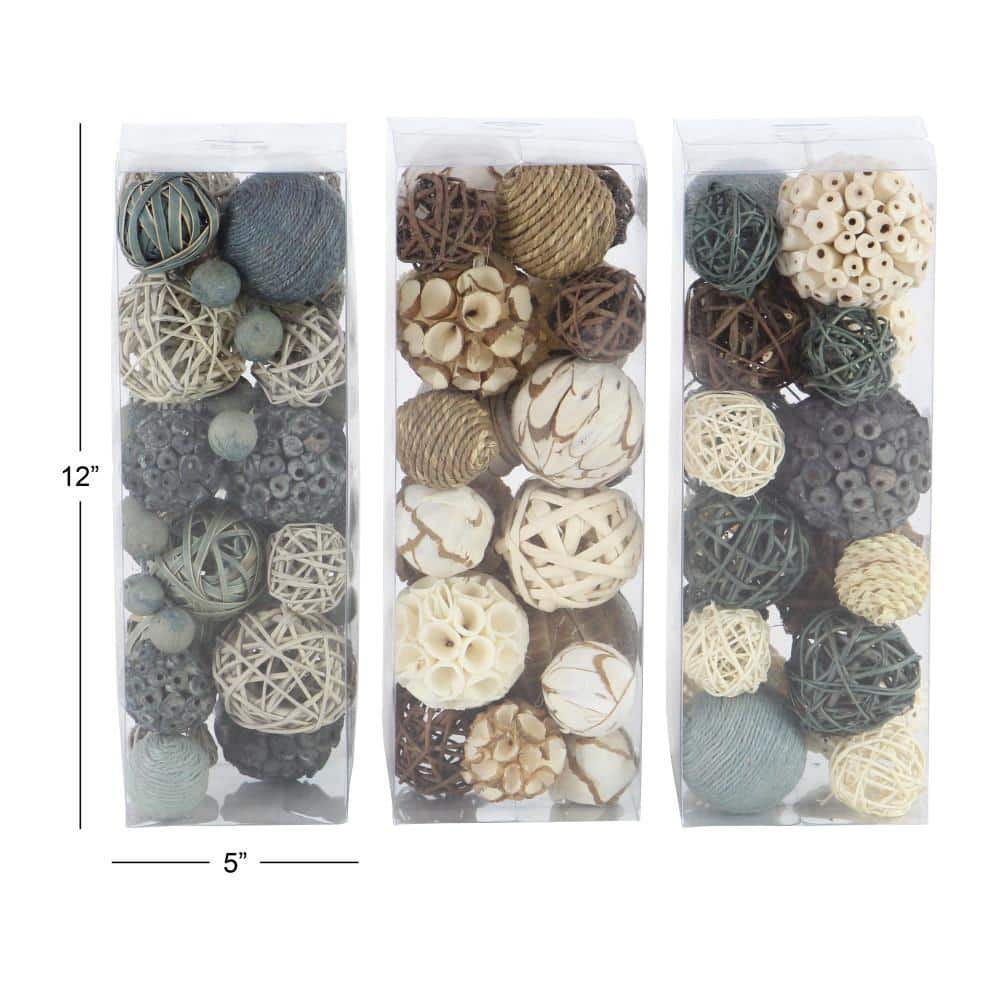 Multi-Colored Handmade Dried Plant Orbs Vase Filler Set