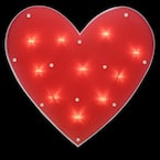 14.25 in. Lighted Red Heart Valentine's Day Window Silhouette Decoration