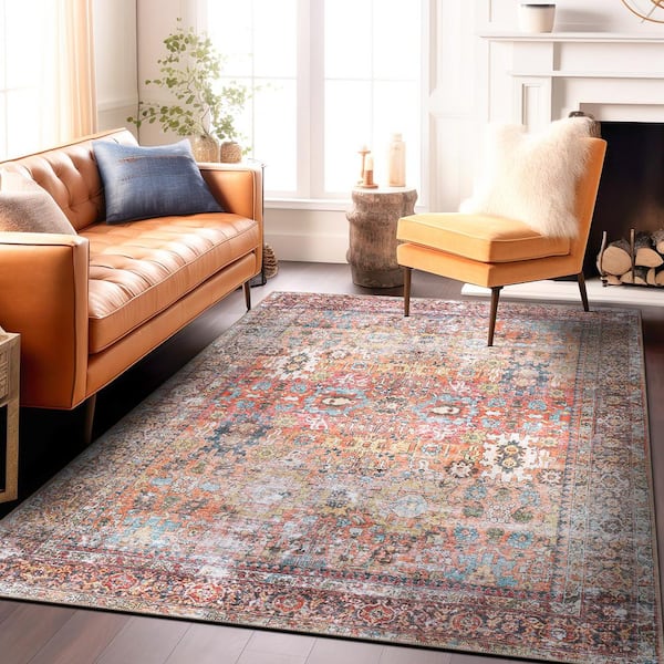 World Rug Gallery Amber Multi 5 ft. x 7 ft. Transitional