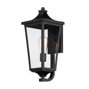 Sutton Place VX 1-Light Black Outdoor Hardwired Wall Sconce